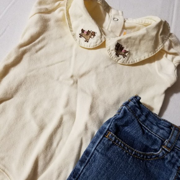 Gymboree Pony Ranch Used 6-12 month Jeans, pants & Outlet Bodysuit. - Picture 3 of 3